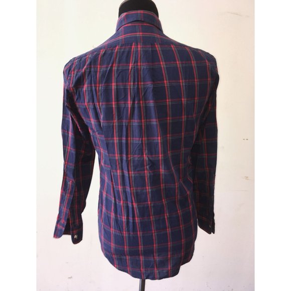 Mens Size Small Chaps Ralph Lauren Button Up Red/Blue Flannel Shirt - Picture 3 of 6